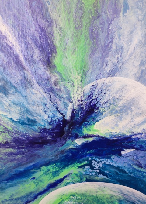 Abstrakcja kosmos niebieski zielony