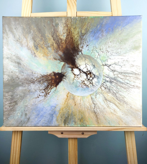 Obraz ręcznie malowany na płótnie Abstrakcja Kosmos