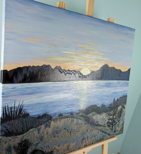 Obraz akrylowy - krajobraz zachód słońca