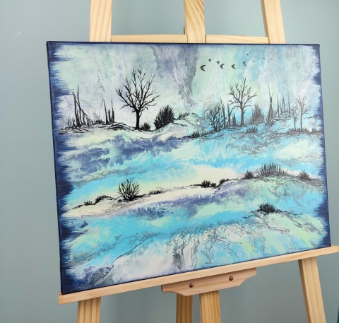 Obraz akrylowy krajobraz zima