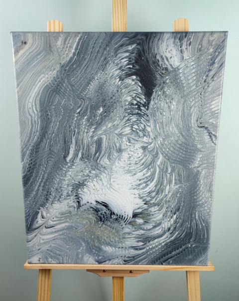 Obraz abstrakcyjny wykonany farbą akrylową