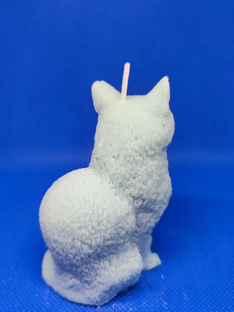 Świeca wolnostojąca - kot (jasny niebieski)