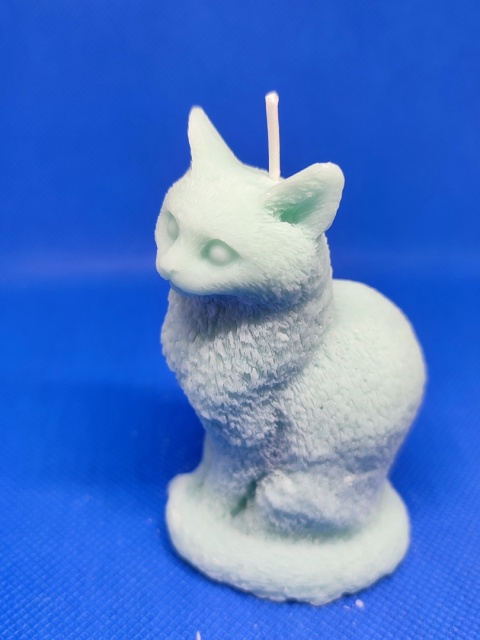 Świeca wolnostojąca - kot (jasny niebieski)