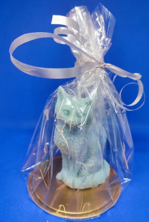 Świeca wolnostojąca - kot (jasny niebieski)