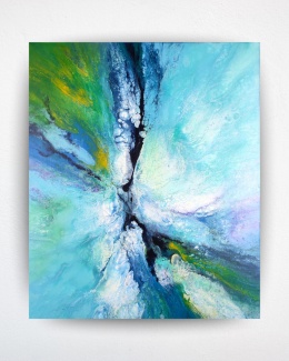 Obraz abstrakcyjny pouring 50x60 ruch wody sztuka nowoczesna ręcznie malowany