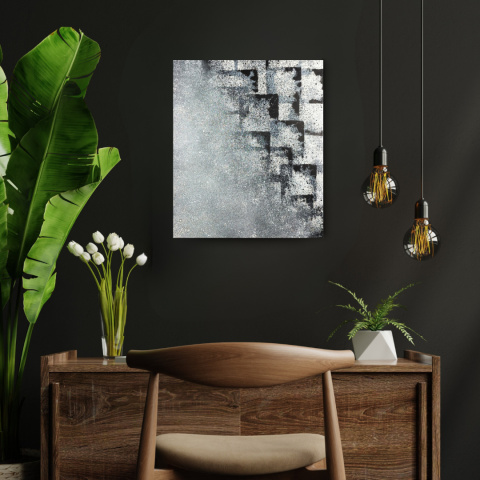 Obraz minimalistyczny 50x60 czarno-biały – geometryczny styl