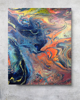 Obraz pouring 50x60 cm – akryl, abstrakcja kolorowa