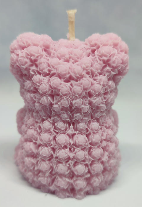 Świeca sojowa miś różowy