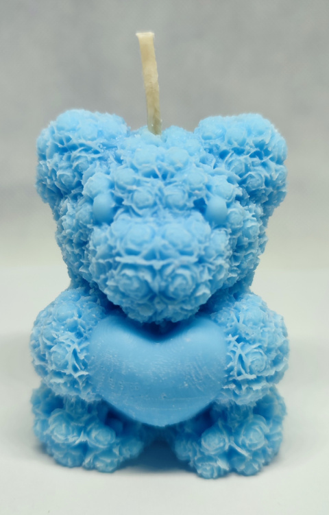 Świeca sojowa miś niebieski