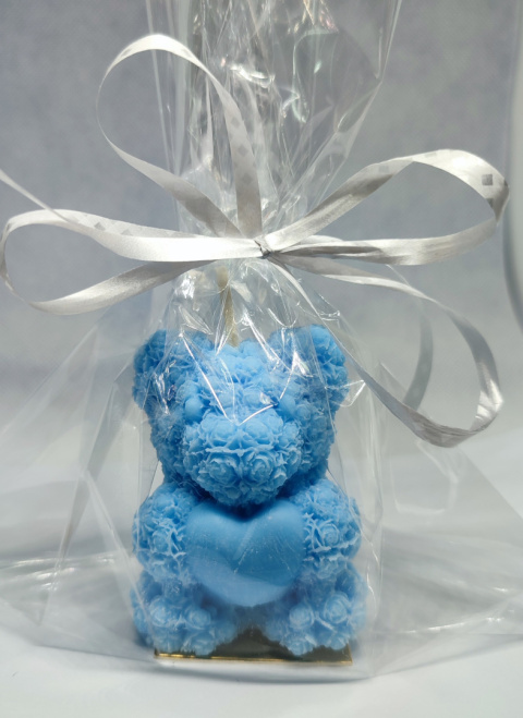 Świeca sojowa miś niebieski